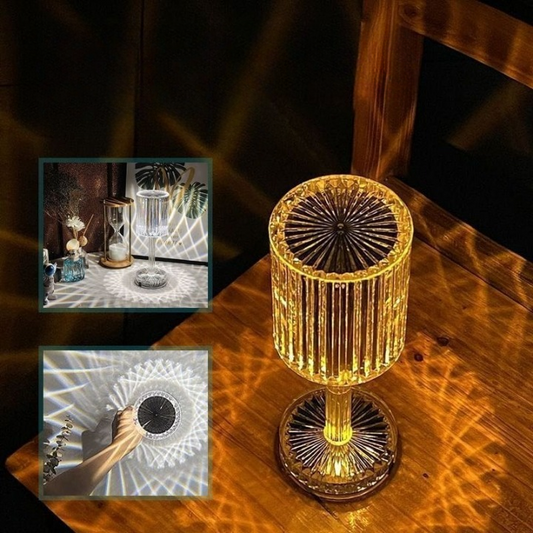 Touch-Kristalllampe – 3-fach dimmbare Lichtfarben mit elegantem Diamantschliff!