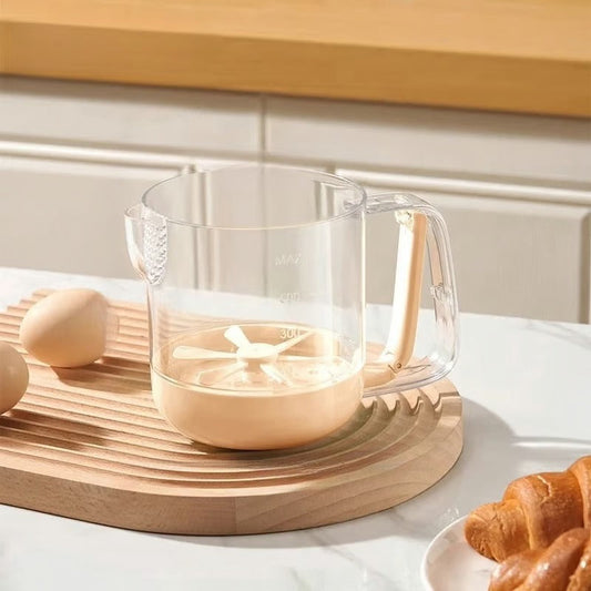 Multifunktionaler Rührbecher für Eier – Manuelle Presse mit Mess- & Filterfunktion