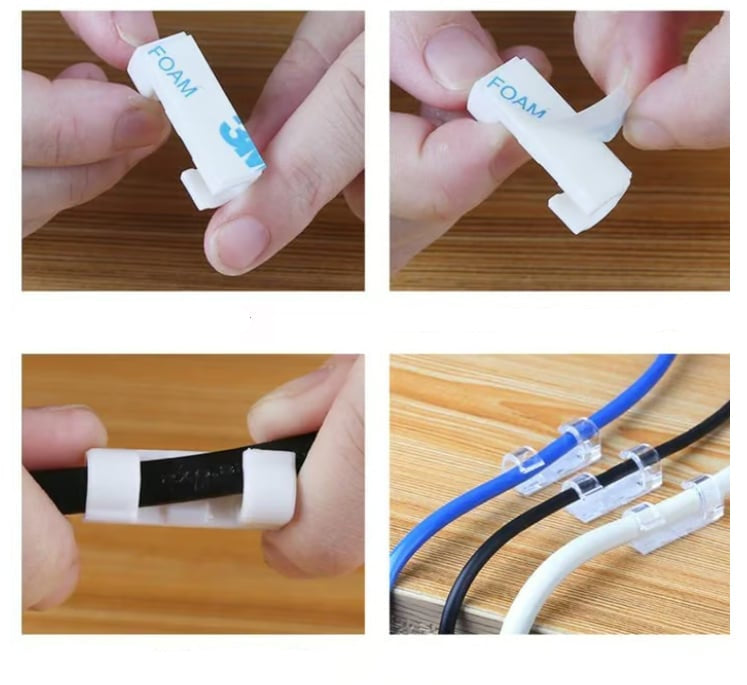 40 selbstklebende Kabelklemmen zur ordentlichen Kabelführung