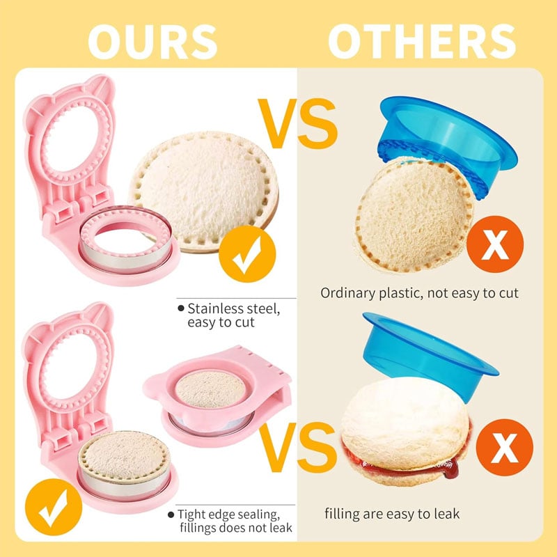 Sandwich-Ausstecher mit Versiegelung – Kinderfreundliches DIY-Set aus Edelstahl
