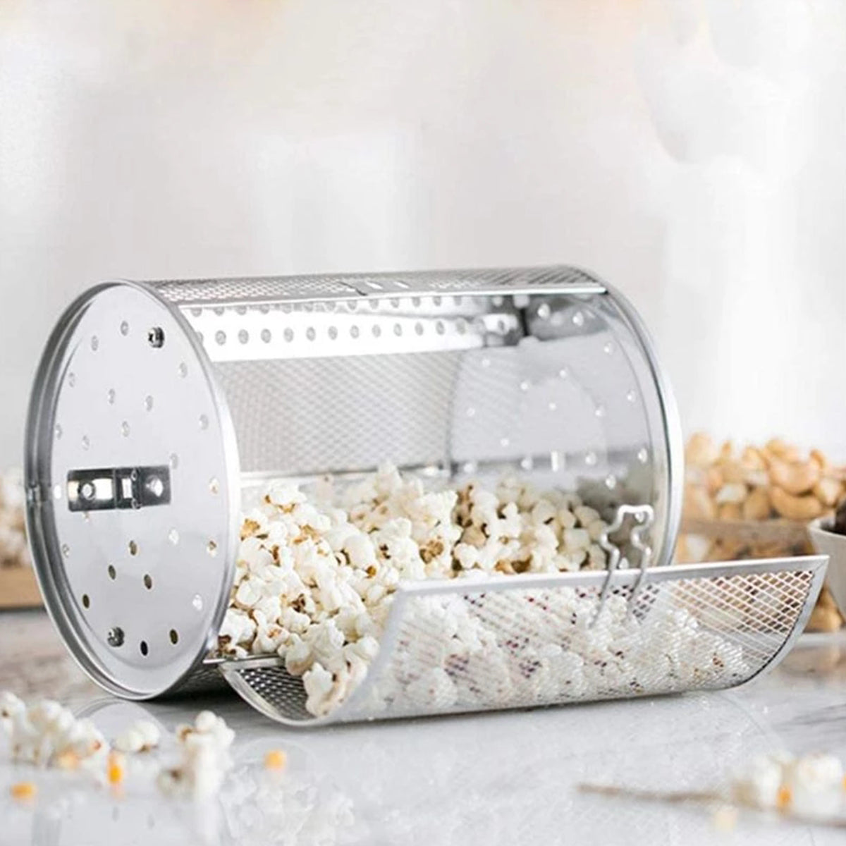 Edelstahl-Drehkorb für den Grill – Gleichmäßiges & Müheloses Garen