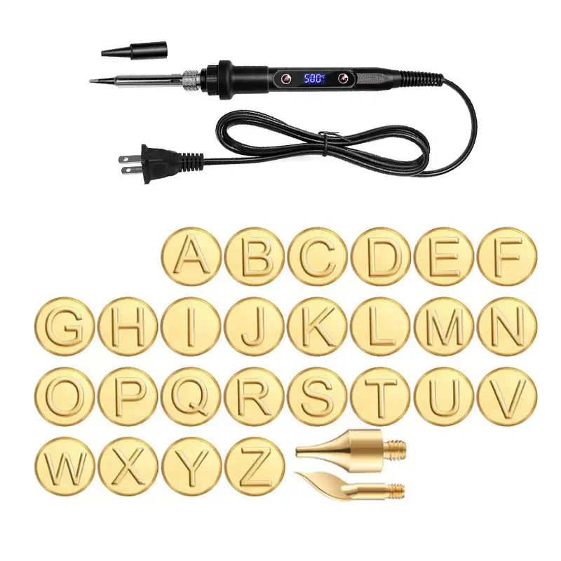 26/58-teiliges Buchstaben-Kupferpräge-Set für DIY-Holz- und Ledergravur