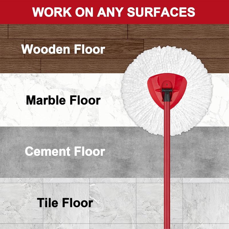 5-teiliges Ersatz-Set für Spin-Mopp – enthält 3 Mikrofaser-Mopptücher + 2 Bürsten für gründliche Reinigung!