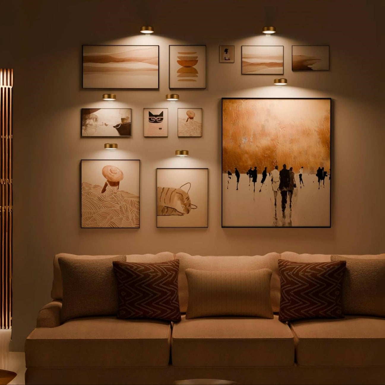 2 + 1 Gratis | Kabellose Bilderleuchten – Ohne Bohren, Wiederaufladbar, Farbwechsel mit Fernbedienung