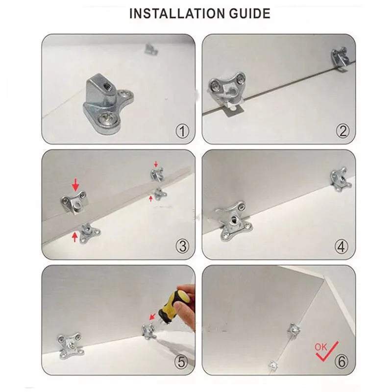 5+5 GRATIS | Abnehmbarer Zinklegierungs-Winkelverbinder – Stabil & Rostfrei
